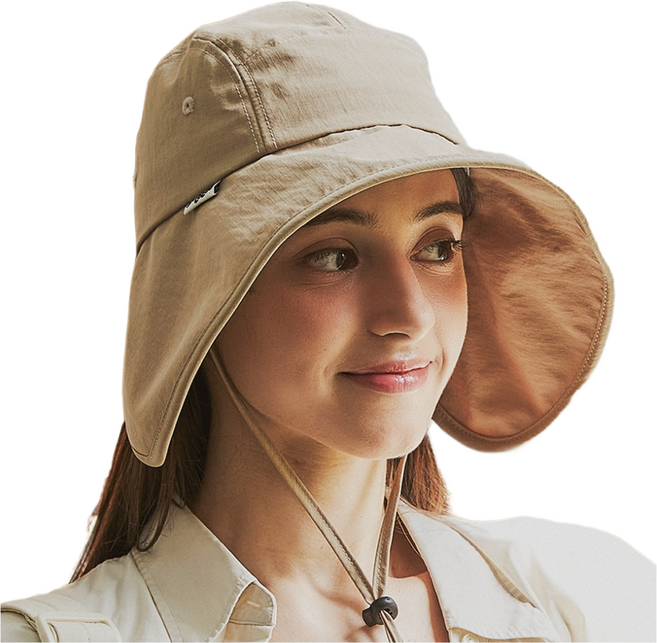 서프코코스 양볼 커버 소두핏 모자 얼굴 햇빛가리개 UV차단 썬캡, 베이지