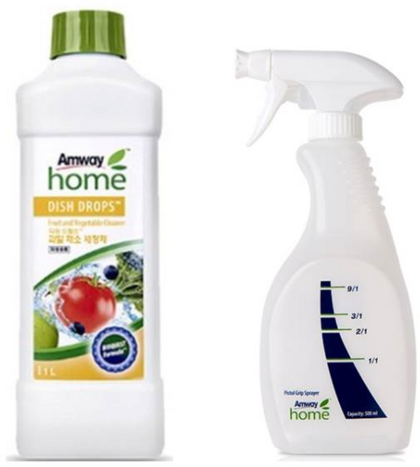암웨이 과일세정제 야채세정제 1L+전용용기(1종 잔류농약 광택제 제거), 1개, 1L