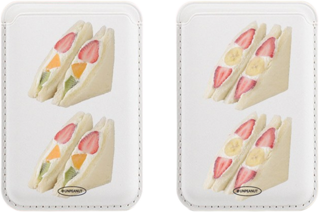 언피넛 [맥세이프 카드포켓] 후르츠산도 패턴 맥세이프 카드지갑, MP028 딸기바나나, 1개