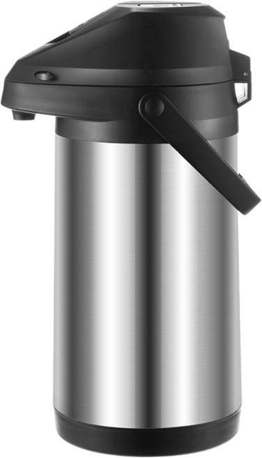 공기압 기압식 가정용 대용량보온병 버튼터치 원터치, 1개, 실버+블랙캡, 3000ml