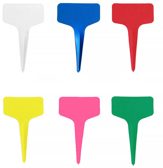 소형 식물 이름표 화분 네임택 100개, 6cmX10cm, 레드