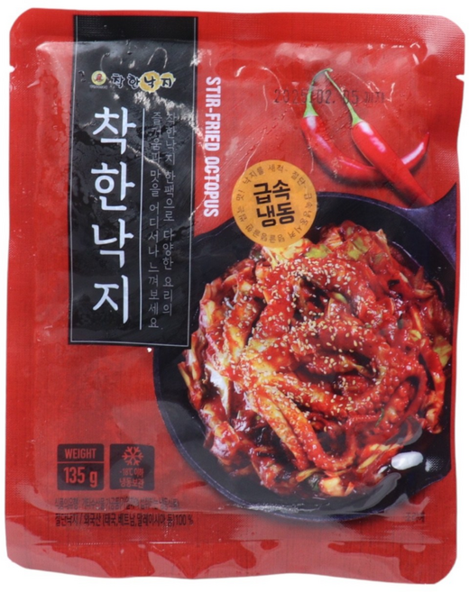 착한낙지 손질낙시 135g 6팩 양념소스 50g 6팩, 6개