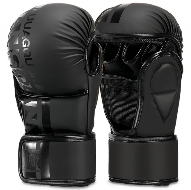 FIVING 권투 글러브 mma 타이 트레이닝 글러브 성인 남녀 공용, 1세트, 블랙
