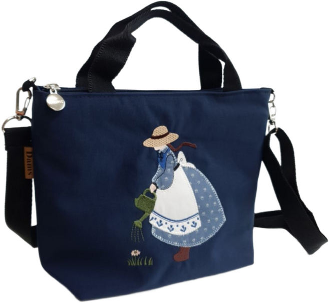 [국산] 가벼운 나일론 자수 크로스백 여행용 보조가방 손가방