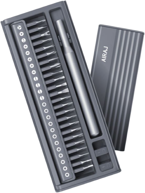 AIRAJ 강화 코팅 정밀 스크루 드라이버 25종 세트 전자수리 시계수리 DIY용 고정밀 내구성 강화 전자 기기 수리 툴, 1개, 1 세트