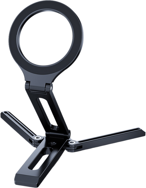 옐로우베이스 맥세이프 접이식 삼각대 메탈 거치대 1/4 핫슈 마운트 호환, 1개, 블랙