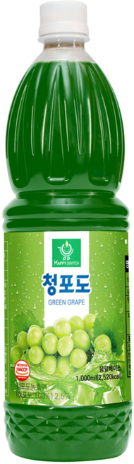 해피스위치 과일농축액 청포도 아이스티, 2개, 1L