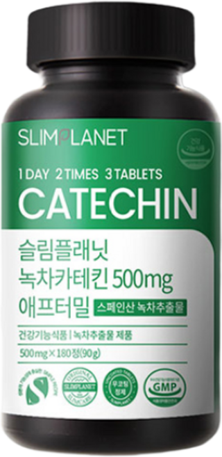 슬림플래닛 녹차카테킨 500mg 애프터밀, 180정, 3개