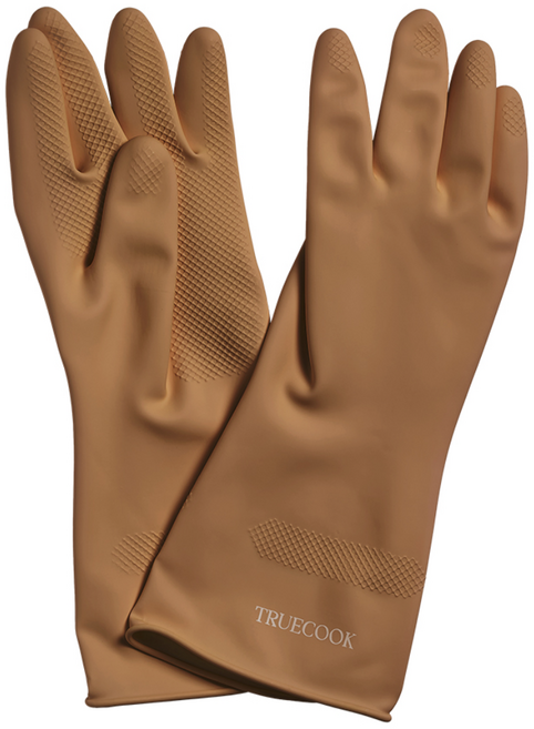 트루쿡 키친 천연 라텍스 고무장갑, 브라운, 대(L), 3개