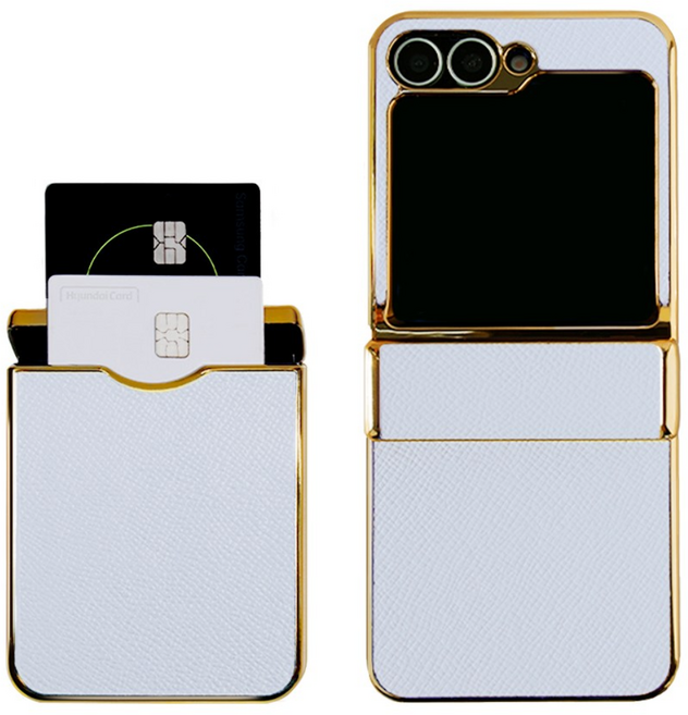 리네시 갤럭시 호환 Z플립 힌지보호 소가죽 카드수납 휴대폰 케이스