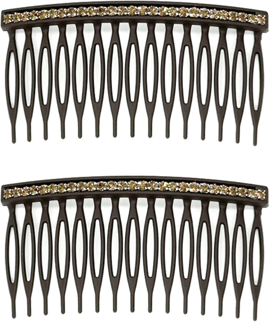 썸머소울 국산 올림머리 옆머리 고정 큐빅 헤어 빗핀 2개 한쌍