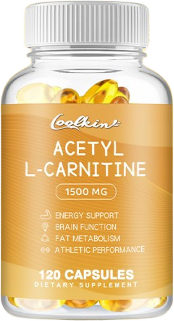 아세틸 L-카르니틴 1 500mg 고효능 에너지 생산 지원 스포츠 영양 기억력/집중력 지원 - 120개 채식 캡슐, 1개, 60정