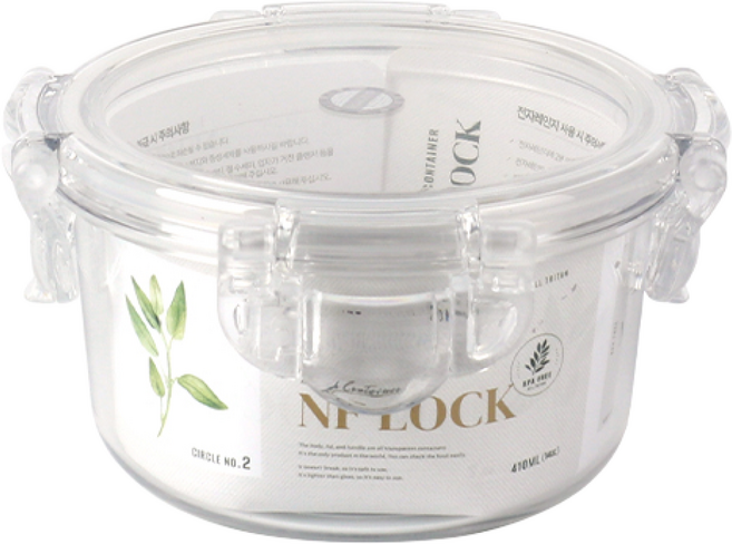 NF LOCK 엔에프락 원형 트라이탄 밀폐용기 원형2호 410ml, 1개