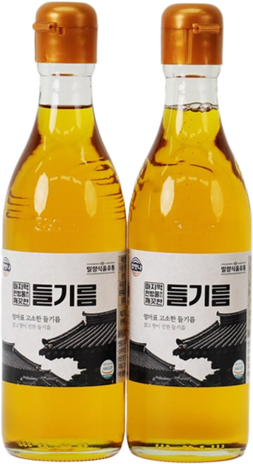 저온압착 생들기름 통들깨 방앗간 여과 들기름, 2개, 350ml