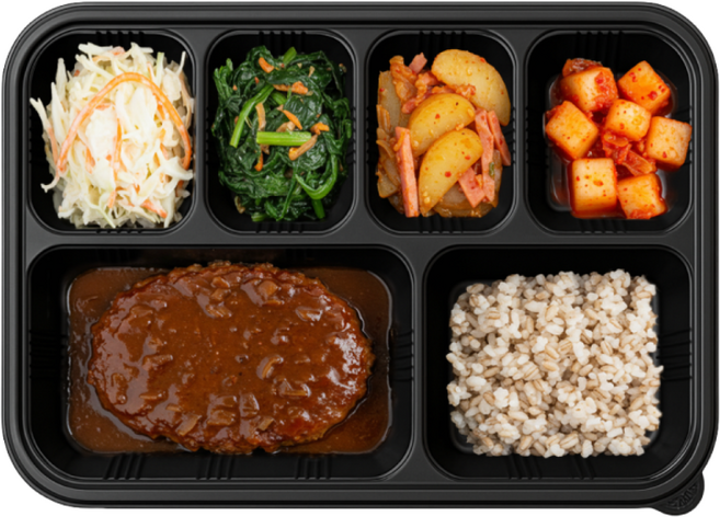 감동팩 일회용 6칸 도시락용기, 100개, 1세트