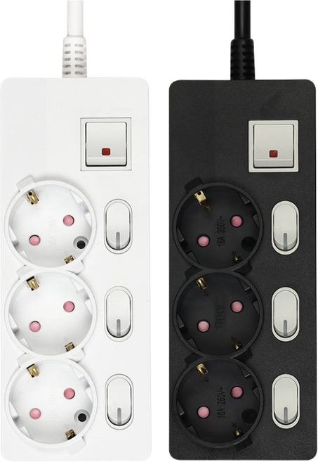 아이정 국산 멀티탭 추천 개별 과부하 3구 안전한멀티탭, 개별 3구 퓨어 화이트, 1개, 3m