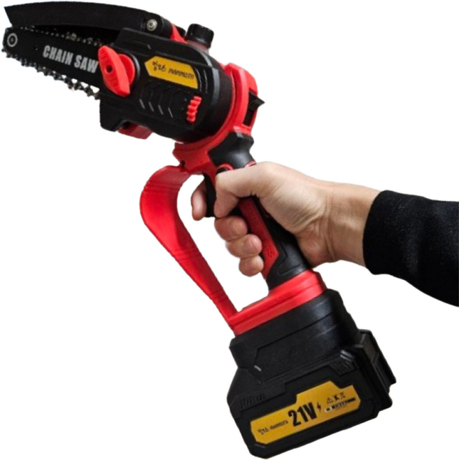 맘모스 미니 무선 전기톱 충전 체인 전동톱 6인치 농사친구 풀세트, 1세트