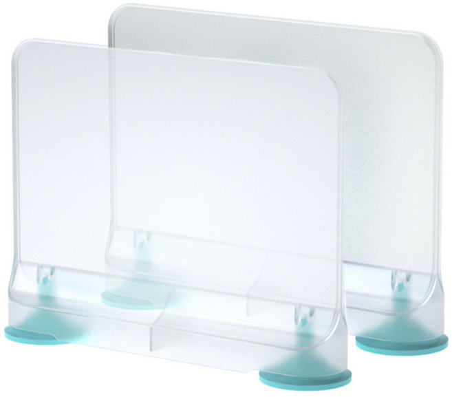 로직프리 흡착식 냉장고 칸막이 파티션 수납 정리 선반, 2개, 반투명