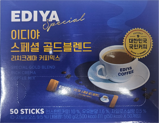 이디야 스페셜 골드블렌드 리치크레마 커피믹스, 11g, 50개입, 1개