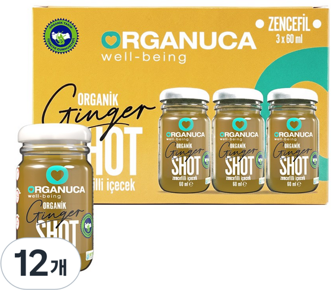 엘리트 오가닉 진저샷, 12개, 60ml