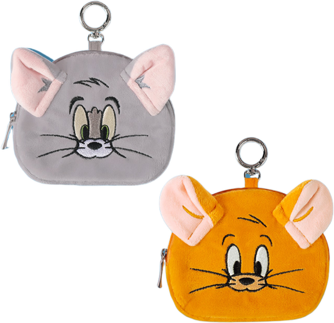 톰과 제리 얼굴모양 카드 파우치 / 데일리 카드지갑 파우치 카드홀더 동전지갑 월렛