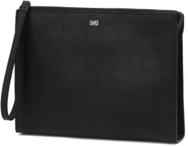 [빅세일] 닥스 블랙 솔리드 가죽 남성 클러치백