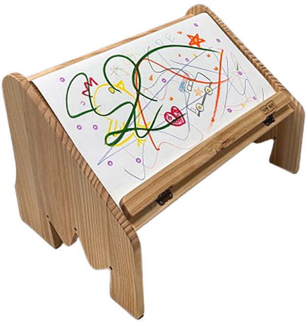 이앤위즈 아기 독서대 어린이용 원목책상 유아 책받침대 키즈데스크 WDS01 롤페이퍼거치대 드로잉용 롤스케치북 미술놀이 유아데스크