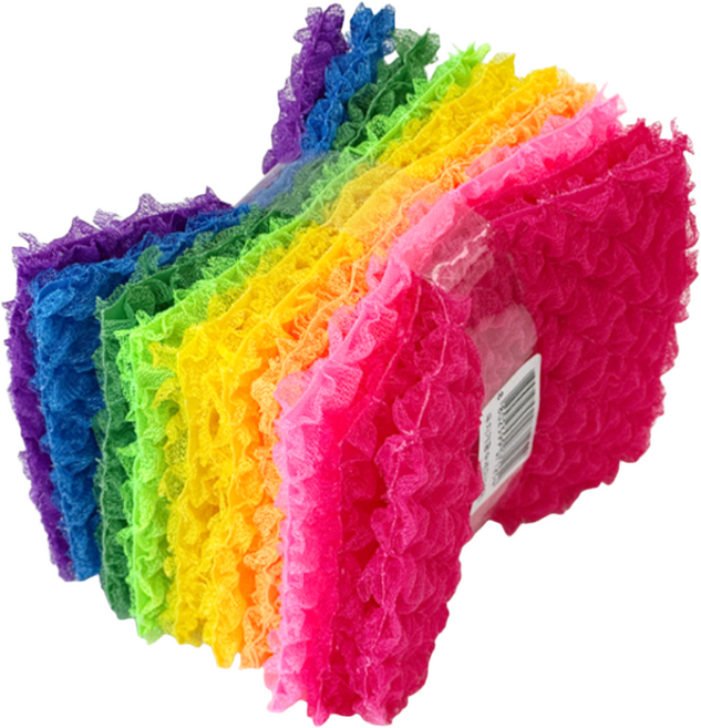 무지개 컬러 광 수세미 10개, 1세트