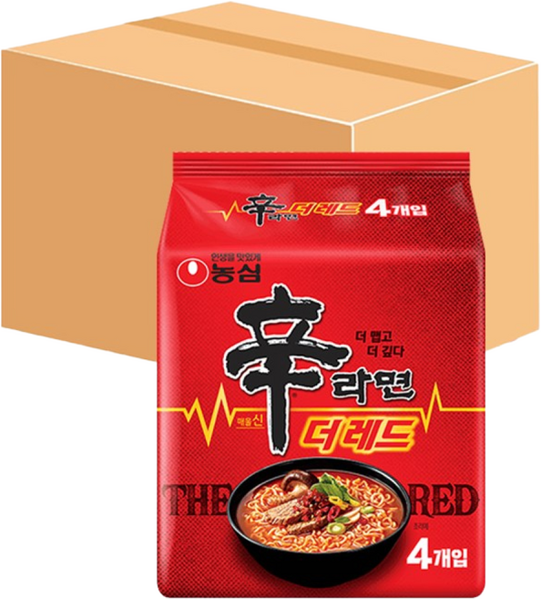 농심 신라면 더레드 125g x 32개입 한정판 매운라면 한박스, 1박스