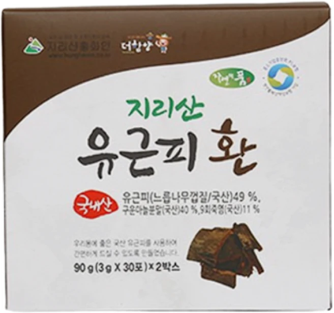 지리산 유근피 환 30포 X 2개 자연산 느릅나무 껍질, 90g - 쿠팡