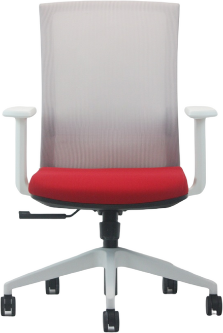 일본정품브랜드 OFFICE . STAR ENE-X 사무용 의자 회의실용 학생용 컴퓨터 메쉬 체어, 흰색 + 회색 + 빨간색