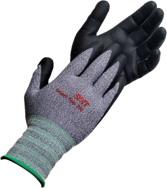 SMT 니트릴 에어폼 코팅 NBR 안전 작업 현장 미끄럼방지 장갑 터치 스마트그립200 10켤레, 멜란지, 10개, LARGE