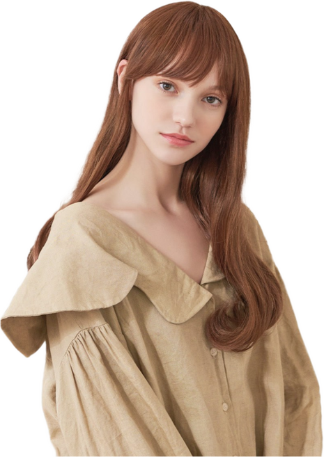 클립스 통가발 수제가발 에어펌 그레이스, 1개, 시나몬