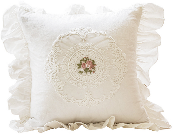 오라이프샵 플라워 레이스 프렌치 쇼파 쿠션커버 45X45cm 30X50cm