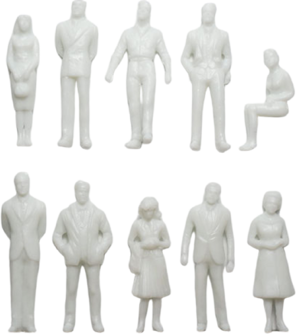 인체모형 백색사람 백색인체 모형 디오라마 테라리움 건축모형 재료, 1:50(10p)