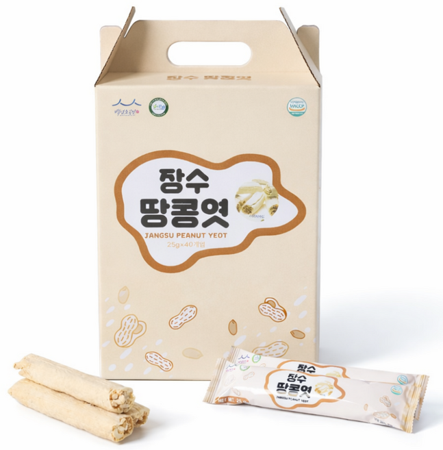 장수식품 땅콩엿, 40개, 25g