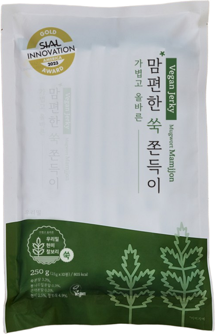 SIAL 수상 맘편한 우리밀 쑥쫀드기 25g, 250g, 1개