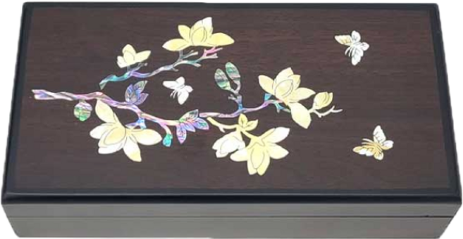 He 은빛자개 자석공진단상자10환 보석함 보관함 공예상자 고급나무선물 환약 환상자 싸바리 박스, 1개