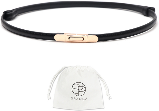 에스랑제이 여성 얇은 원피스 슬림 가죽 자동버클 허리벨트