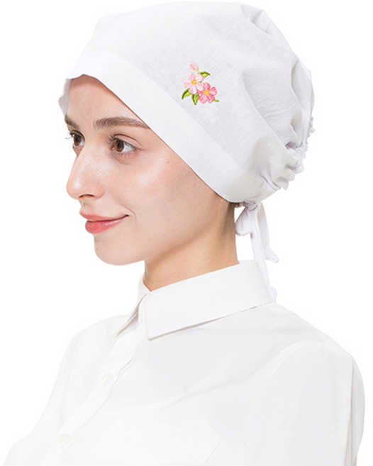 예경 사계절 린넨 와펜 두건 PO-0045-C 흰색, 1개