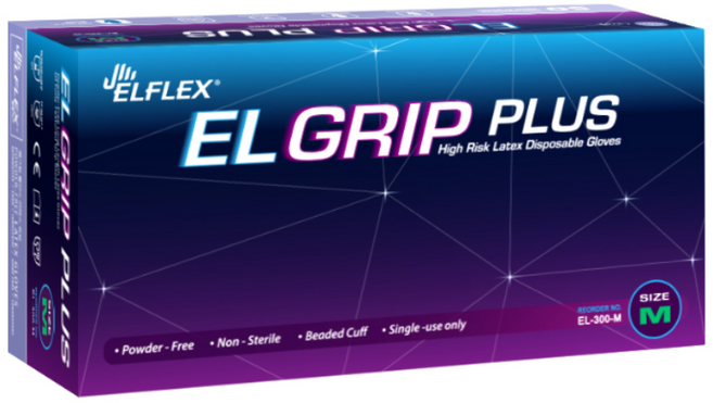 손목긴 라텍스장갑 엘그립플러스블루 50매 식품인증 요리 주방 두꺼운 질긴, 1개, XL, 블루