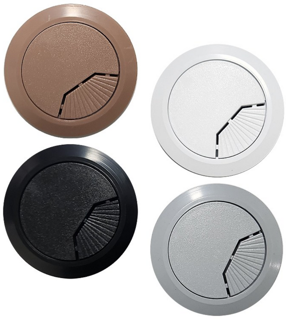 PVC 전선캡 50mm책상 테이블 홀캡 전선커버, 브라운, 1개