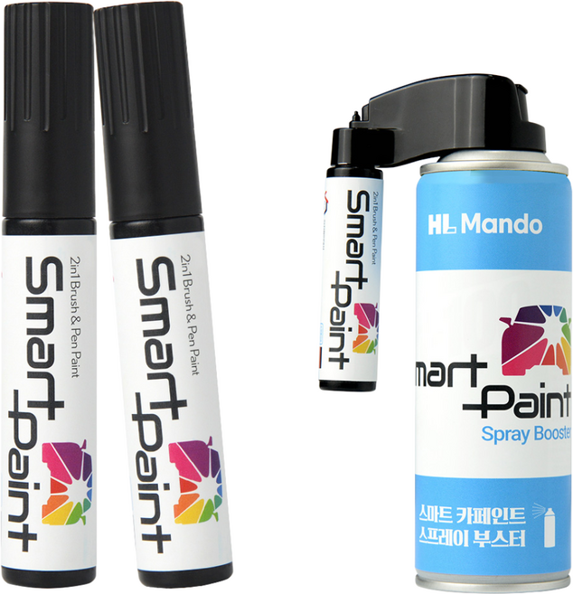 현대 그랜져HG TB7 팬텀블랙차량용 붓펜 스프레이 자동차 스마트 페인트 2IN1 DIY 도색, 팬텀블랙 TB7, 1개