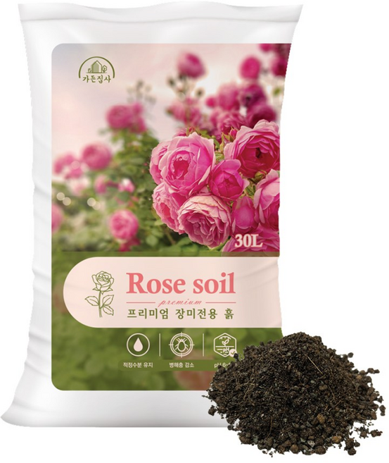 트리맘 로즈쏘일30L-장미상토 물빠짐 좋은 분갈이흙, 1개, 20kg