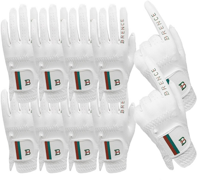 브렌스 핑거라인 합피 남자여성 골프장갑 8장+2장더, 화이트, 10개