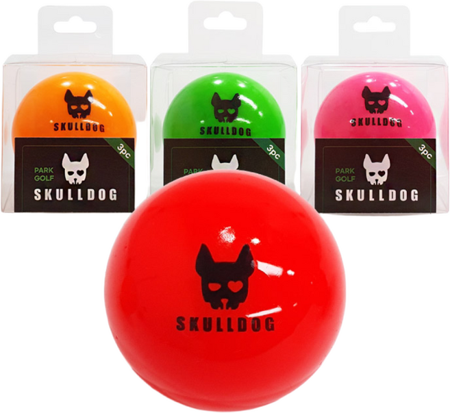 스컬독 파크골프공 3피스 가시성 높은 파크골프볼 고반발 파크공, 레드, 1개