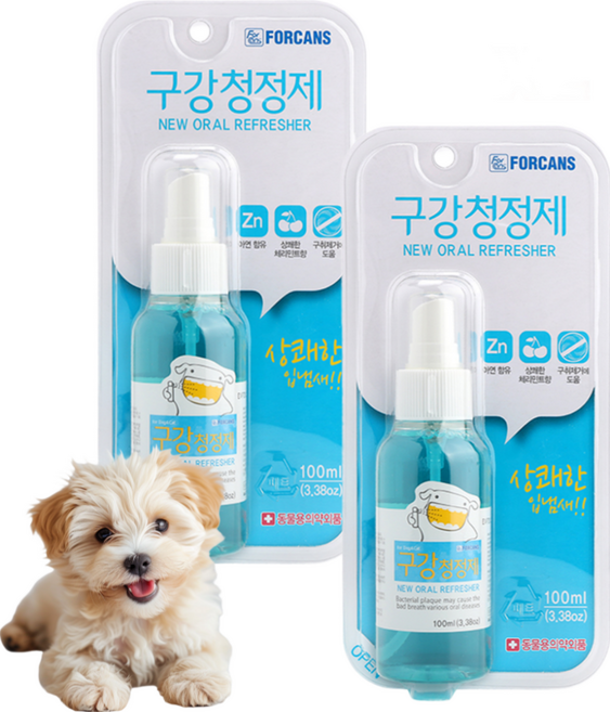 포켄스 강아지 뿌리는 구강청결제, 2개, 100ml