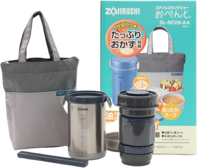 ZOJIRUSHI 정품 조지루시 보온도시락 SL-NC09, ST(스텐), 1개