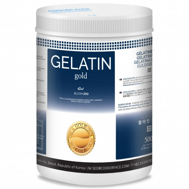 골드 젤라틴 200 BLOOM 프로페셔널 젤라틴 과립 분말 500g, 1개 - 쿠팡
