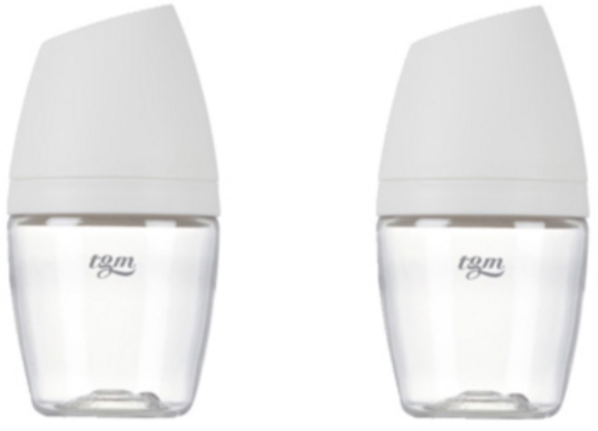 티지엠 트라이탄 쌀알 젖병, 퓨어화이트, 2개, 160ml